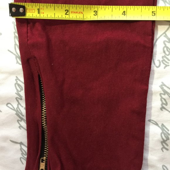 Burgundy Slim Leg Pants Petite - Picture 4 of 13